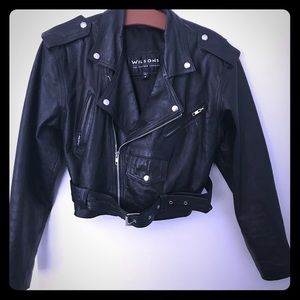 Women’s black vintage Wilson’s leather jacket